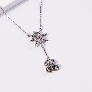 Antique Silver Spider Necklace